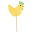 Felt hen with polka dots yellow recess 7.5 cm + skewers
