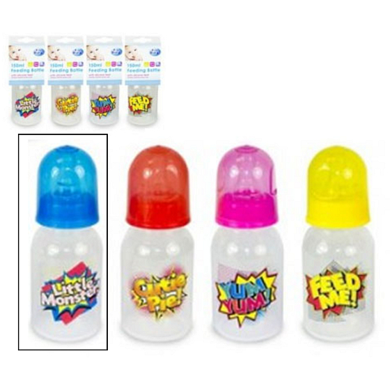 First Steps Slogan 0+ baby bottle blue 150 ml