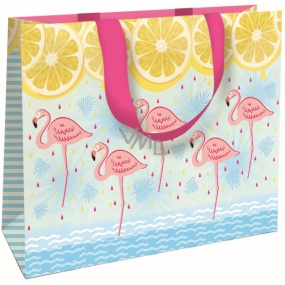 Nekupto Gift paper bag 23 x 17.5 x 10 cm Flamingos 1675 LFM