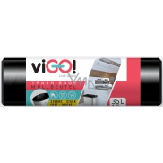viGO! Garbage bags black, 22 µ, 35 liters 50 x 60 cm 15 pieces