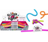 Power Cord elastic plastic, which is expandable up to 2 meters! glitter - orange
