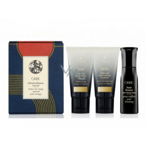 Oribe Ultimate Blowout Gold Lust shampoo for damaged hair 50 ml + conditioner 50 ml + Royal Blowout Travel thermo-active styling mist for perfect blown 50 ml cosmetic set