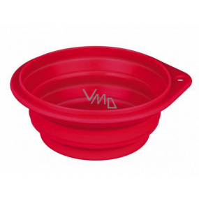 Trixie Travel bowl, silicone, folding red, diameter 14 cm, 0.5 l
