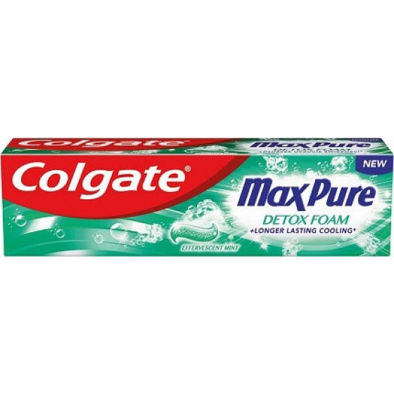Colgate Max Pure Detox Foam toothpaste for thorough teeth cleaning 75 ml