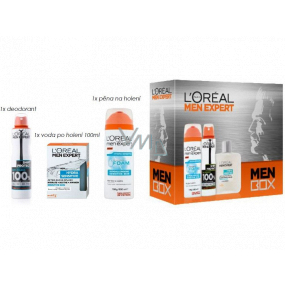 Loreal Paris Men Expert Hydra Sensitive aftershave for sensitive skin 100 ml + Expert Shirt Protect antiperspirant deodorant spray 150 ml + Hydra Sensitive shaving foam for sensitive skin 200 ml, cosmetic set