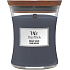 WoodWick Indigo Suede - Blue suede scented candle with wooden wick and lid glass medium 275 g
