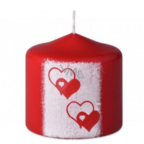 Emocio Hearts candle red cylinder 70 x 80 mm