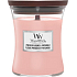 WoodWick Pressed Blooms & Patchouli scented candle with wooden wick and lid glass medium 275 g