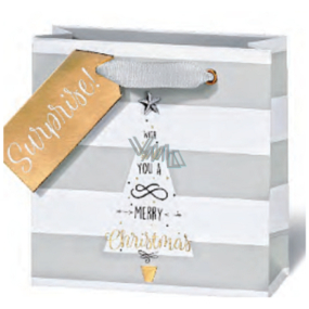 EP Line Paper gift bag 23 x 19 x 9 cm Striped with tree