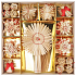 Straw ornaments with spike and red thread for hanging 6 - 10 cm 40 pieces