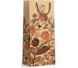 Nekupto Gift bag for bottle 15 x 40 cm Brown flowers