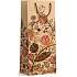 Nekupto Gift bag for bottle 15 x 40 cm Brown flowers