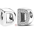 Sterling silver 925 Alphabet letter D, bead for bracelet