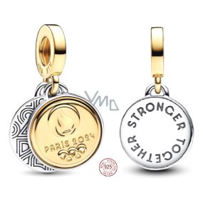 Charm Sterling silver 925 Paris 2024 Olympics 2in1, pendant bracelet sport