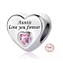 Charm Sterling Silver 925 Aunt Loves You Forever Heart, Bead for Family Bracelet