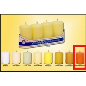 Lima Candle smooth orange cylinder 40 x 70 mm 4 pieces