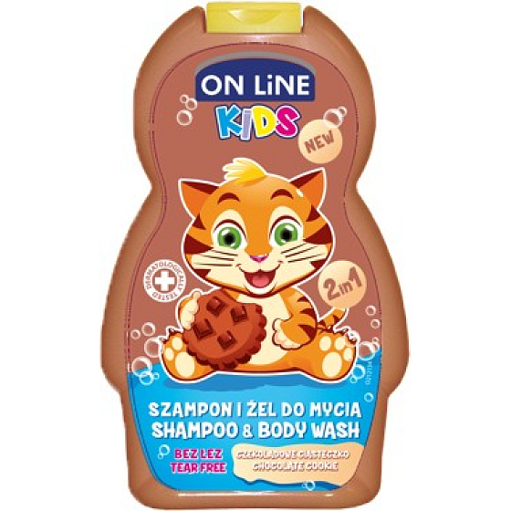 On Line Kids Chocolate Biscuit 2in1 shower gel and hair shampoo for children 250 ml