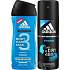 Adidas After Sport Fresh 3 in 1 shower gel for body, hair and face for men 250 ml + antiperspirant deodorant spray 150 ml, cosmetic set