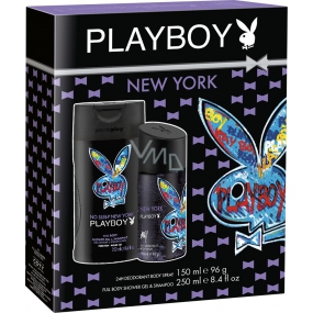 Playboy New York deodorant spray for men 150 ml + shower gel 250 ml, cosmetic set