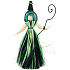 Witch with blue hair 20 cm