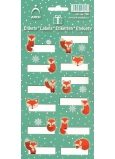 Arch Christmas labels stickers Foxes green arch 12 labels
