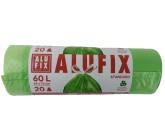 Alufix Trash bags retractable green, 15 µ, 60 liters, 64 x 71 cm, 20 pieces HDPE