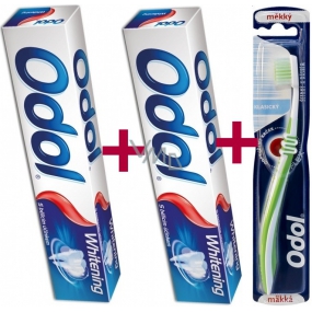 Odol Whitening toothpaste with whitening effect 2 x 75 ml, duopack + Odol Classic soft toothbrush