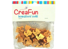 CreaFun Dřevěné knoflíčky Kočka 16 x 21 mm 30 kusů