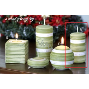 Lima Winter glitter Green tea scented candle cylinder 50 x 100 mm 1 piece