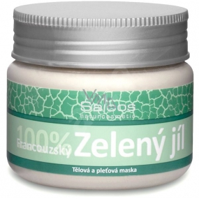 Saloos Bio 100% Green Clay French Face Mask absorbs toxic substances, removes impurities, unwanted grease 80 g