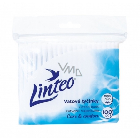 Linteo Satin cotton swabs 100% cotton bag 100 pieces