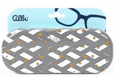 Glasses Case - B & W Zigzag with Gold Polka Dots