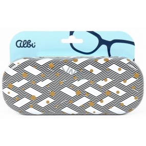 Albi Original Case for metal zigzag glasses with gold polka dots 15.7 x 6.2 x 3.2 cm