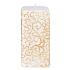 Arome Baroque candle prism white, gold decoration 50 x 110 mm