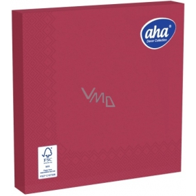 Aha Paper napkins 3 ply 33 x 33 cm 20 pieces one-color saturated burgundy