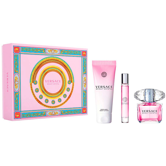 Versace Bright Crystal eau de toilette for women 90 ml + body lotion 150 ml + travel eau de toilette 10 ml, gift set