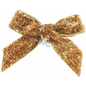 Velvet Gold Glitter Bow 8 cm 12 pieces