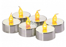 Emos LED candles lit amber, 3.8 cm, 6 pieces silver