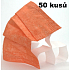 Veil 3-layer protective non-woven disposable, low breathing resistance 50 pieces orange with wide rubber bands