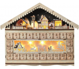 Emos Wooden Advent calendar 49 x 40 cm, 10 LEDs warm white + timer