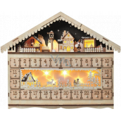 Emos Wooden Advent calendar 49 x 40 cm, 10 LEDs warm white + timer