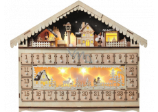 Emos Wooden Advent calendar 49 x 40 cm, 10 LEDs warm white + timer