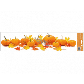 Window film without adhesive stripes pumpkin and leaves 64 x 15 cm