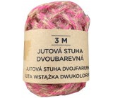 Albi Jute ribbon two-colour Pink with natural 3 m