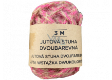 Albi Jute ribbon two-colour Pink with natural 3 m