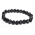 Obsidian flake bracelet elastic natural stone, bead 8 mm / 16-17 cm, rescue stone