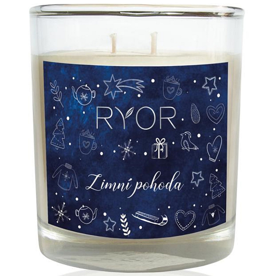 Ryor Winter Wellbeing soy scented candle large with 2 wicks burns up to 40 hours 210 g