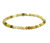 Opal yellow bracelet elastic natural stone, ball 4 mm / 16 - 17 cm, lucky stone