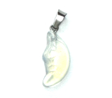 Opalite Moon pendant synthetic stone hand cut figurine 2,2 x 10 mm, stone of wishes and hopes