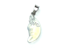 Opalite Moon pendant synthetic stone hand cut figurine 2,2 x 10 mm, stone of wishes and hopes